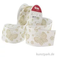 Artikelbild des Artikels “Hotex Chiffonband mit Draht - Schmetterling Hellbraun - 40 mm x 2 m “