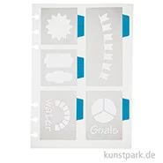 Artikelbild des Artikels “Journal & Planer Schablone - Große Symbole, Größe 12,5 x 17,5 cm “
