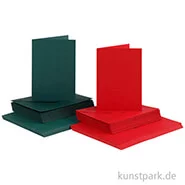 Artikelbild des Artikels “Karten und Kuverts - Grün-Rot, 10,5x15 cm, 50 Sets sortiert “