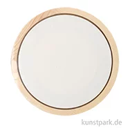 Artikelbild des Artikels “Keilrahmen mit Leinwand + Bilderrahmen, Rund, Naturholz “