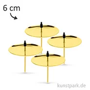 Artikelbild des Artikels “Kerzenhalter aus Metall - Goldfarben, 4 Stück 6 cm“