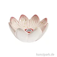 Artikelbild des Artikels “Kerzenhalter Blüte, Keramik, Rosa, Gold, 4,4 x 9 x 9 cm “