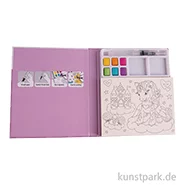 Artikelbild des Artikels “Kinder Malblock mit Wasserfarben, 15,8 x 18,7 cm, 29 Motive, Einhorn “