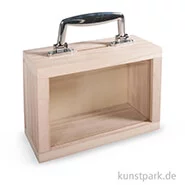 Artikelbild des Artikels “Koffer aus Holz mit Sichtfenster und silbernem Griff “