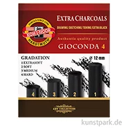 Artikelbild des Artikels “Koh-I-Noor Zeichenkohle Set - Schwarze Reißkohle in 4 Härtegraden “