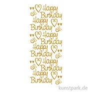 Artikelbild des Artikels “Kreativ Sticker - Happy Birthday Groß, Gold, 10 x 23 cm “
