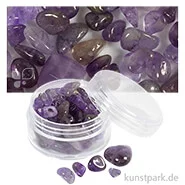Artikelbild des Artikels “Kristallperlen, Durchmesser 7-12 mm, Lochgröße 1 mm, 63 Stück Farbe | Flieder, Amethyst“