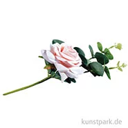Artikelbild des Artikels “Kunstblume rosé Rose mit Eukalyptus Länge 28 cm “