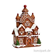 Artikelbild des Artikels “Lebkuchenhaus aus Poly mit LED, Braun, 13 x 20 x 9 cm “