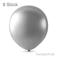 Artikelbild des Artikels “Luftballons rund Metallic, Größe 23 cm, 8 Stück Silber“