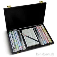 Artikelbild des Artikels “Lukas 1862 Aquarell Holzkasten mit 70 halben Näpfchen und Zubehör “