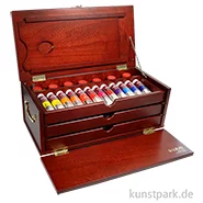 Artikelbild des Artikels “Lukas 1862 Ölfarbe Mahagoni-Truhe 3 Schubladen 27 Tuben 37 ml, Zubehör “
