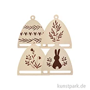 Artikelbild des Artikels “Makramee-Anhänger, Holz, 4 Ostermotive, 7 x 6,5 x 0,4 cm “