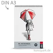 Artikelbild des Artikels “Mal- und Skizzenblock 130g, Spiralbindung DIN A3, 50 Blatt“