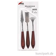 Artikelbild des Artikels “Malmesser mit Metallklingen und Holzgriffen, 3er Set “
