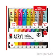 Artikelbild des Artikels “Marabu Acrylfarben Set - Basic + Effektfarben, 18 x 36 ml “
