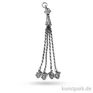 Artikelbild des Artikels “Metall-Quaste mit Blüten - Altsilber, 10 cm, 1 Stück “