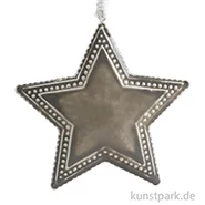 Artikelbild des Artikels “Metallanhänger grauer Stern mit Deco-Rand 12,5 x 12 x 1,5 cm“