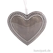 Artikelbild des Artikels “Metallanhänger graues Herz mit Deco-Rand 10,5 x 9,8 x 1,8 cm“