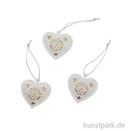 Artikelbild des Artikels “Metallherz Weihnachtsanhänger, Weiß, 3 Stück, 4,2 x 4,1 x 0,8 cm “