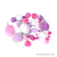 Artikelbild des Artikels “Metallic-Pompons, 50 Stück sortiert - Pink-Weiß “