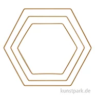 Artikelbild des Artikels “Metallringe Hexagon, Gold, je 1 x 20 cm + 25 cm + 30 cm, 3 Stück “