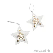 Artikelbild des Artikels “Metallstern Weihnachtsanhänger, Weiß, 2 Stück, 7,2 x 7,6 x 1,3 cm “