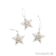 Artikelbild des Artikels “Metallstern Weihnachtsanhänger, Weiß, 3 Stück, 5,1 x 5,6 x 0,8 cm “