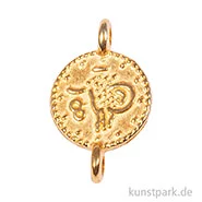 Artikelbild des Artikels “Mini-Anhänger Metall - goldene Münze mit 2 Ösen, 4 Stück “