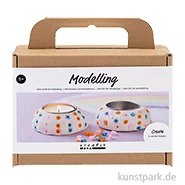 Artikelbild des Artikels “Mini Bastelset - Kerzenhalter Modellieren, Weiß “