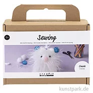 Artikelbild des Artikels “Mini Bastelset - Monster Nähen, Weiß mit Pompons “