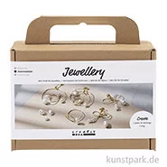 Artikelbild des Artikels “Mini Bastelset Schmuck, Drahtohrringe mit Wachsperlen, Vergoldet “