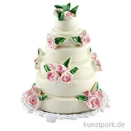 Artikelbild des Artikels “Mini Hochzeitstorte mit Rosendekoration, 4 x 3,5 cm “