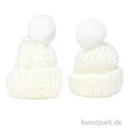 Artikelbild des Artikels “Mini Strick-Mützen, Wollweiß, 4,5 cm, 2 Stück “