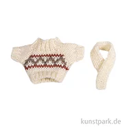 Artikelbild des Artikels “Mini Strickpullover + Schal, Weiß, 5,5 x 8,5 cm “