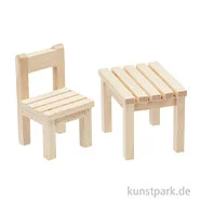 Artikelbild des Artikels “Mini Stuhl mit Tisch, Holz, 3 x 3 x 5,5 cm “