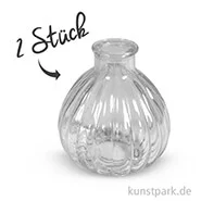 Artikelbild des Artikels “Mini-Vasen Set bauchig-gerillt, Höhe 8 cm, 100 ml, 2 Stück “