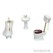 Artikelbild des Artikels “Miniatur Badezimmer Set, Weiß, Porzellan, 4-teilig “