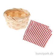 Artikelbild des Artikels “Miniatur Bambuskorb mit Picknickdecke “