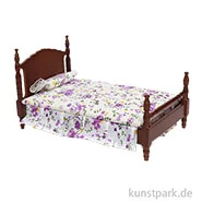 Artikelbild des Artikels “Miniatur Bett, Nussbaum, 16 x 9 x 9,5 cm “
