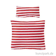 Artikelbild des Artikels “Miniatur Bettwäsche Set, Decke 5,5 x 6 cm, Kissen 4 x 2 cm “