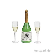 Artikelbild des Artikels “Miniatur Champagnerflasche mit Gläsern, 3-teilig, 3,9 x 1,1 cm “