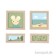 Artikelbild des Artikels “Miniatur Holz Bilderrahmen in 2 Größen, 4er Set “