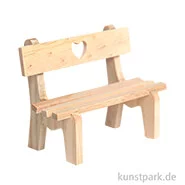 Artikelbild des Artikels “Miniatur Holzbank mit Herz, Natur, 10 x 4,5 x 7,5 cm “