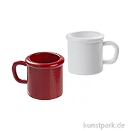 Artikelbild des Artikels “Miniatur Kaffeebecher, Rot Weiß, 2 Stück, 1,7 x 1,3 x 1,4 cm “