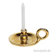 Artikelbild des Artikels “Miniatur Kerzenständer mit Kerze, Messing, 2 x 3 cm “
