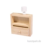 Artikelbild des Artikels “Miniatur Kommode + Lampe, Holz, 8 x 2,5 x 8 cm “