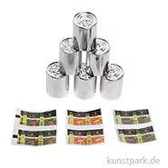 Artikelbild des Artikels “Miniatur Konserven Dosen, Metall, 1,1 x 0,8 cm, 6 Stück “
