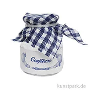 Artikelbild des Artikels “Miniatur Marmeladenglas mit Deckel, Weiß Blau, 18 x 25 mm “