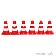 Artikelbild des Artikels “Miniatur Pylonen, Rot-Weiß, 1 x 2,5 cm, 6 Stück “